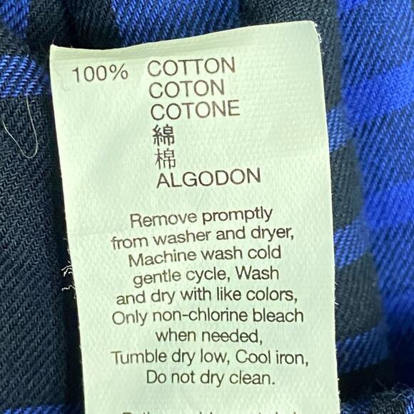 Gap Factory Double Pocket Button Down Shirt In Blue Plaid Women’s Size XL - Picture 7 of 7